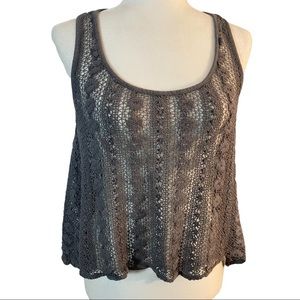 O’Neill gray crocheted tank/coverup